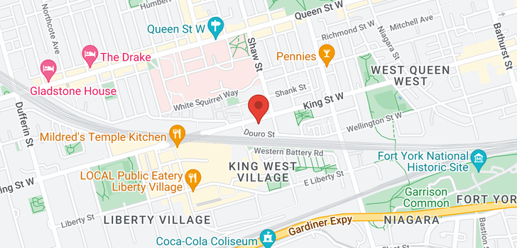 map of #216 -1029 KING ST W